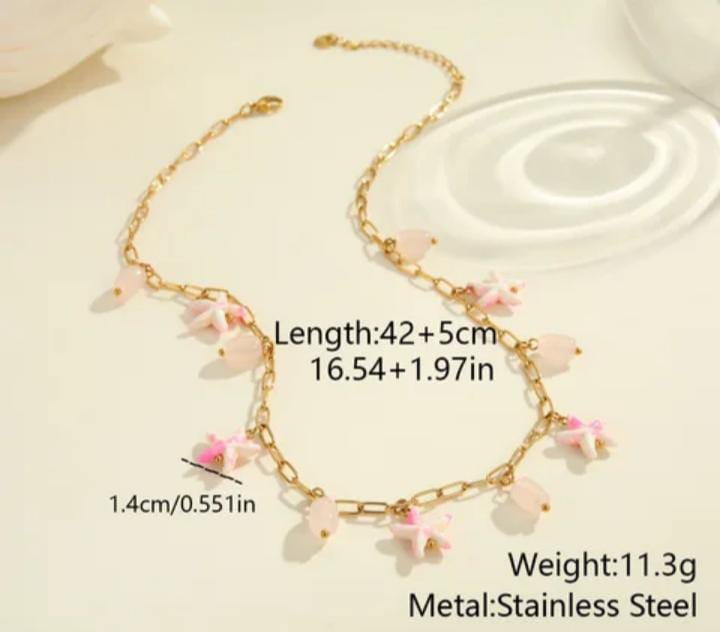 Colorful starfish cozumel style summer beach chain & bracelet - Image 6