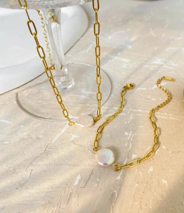 (REAL PEARL) paperclip set