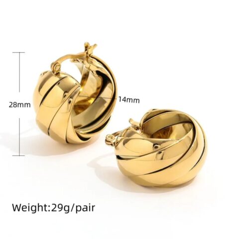 Twist multilayer hoops earrings